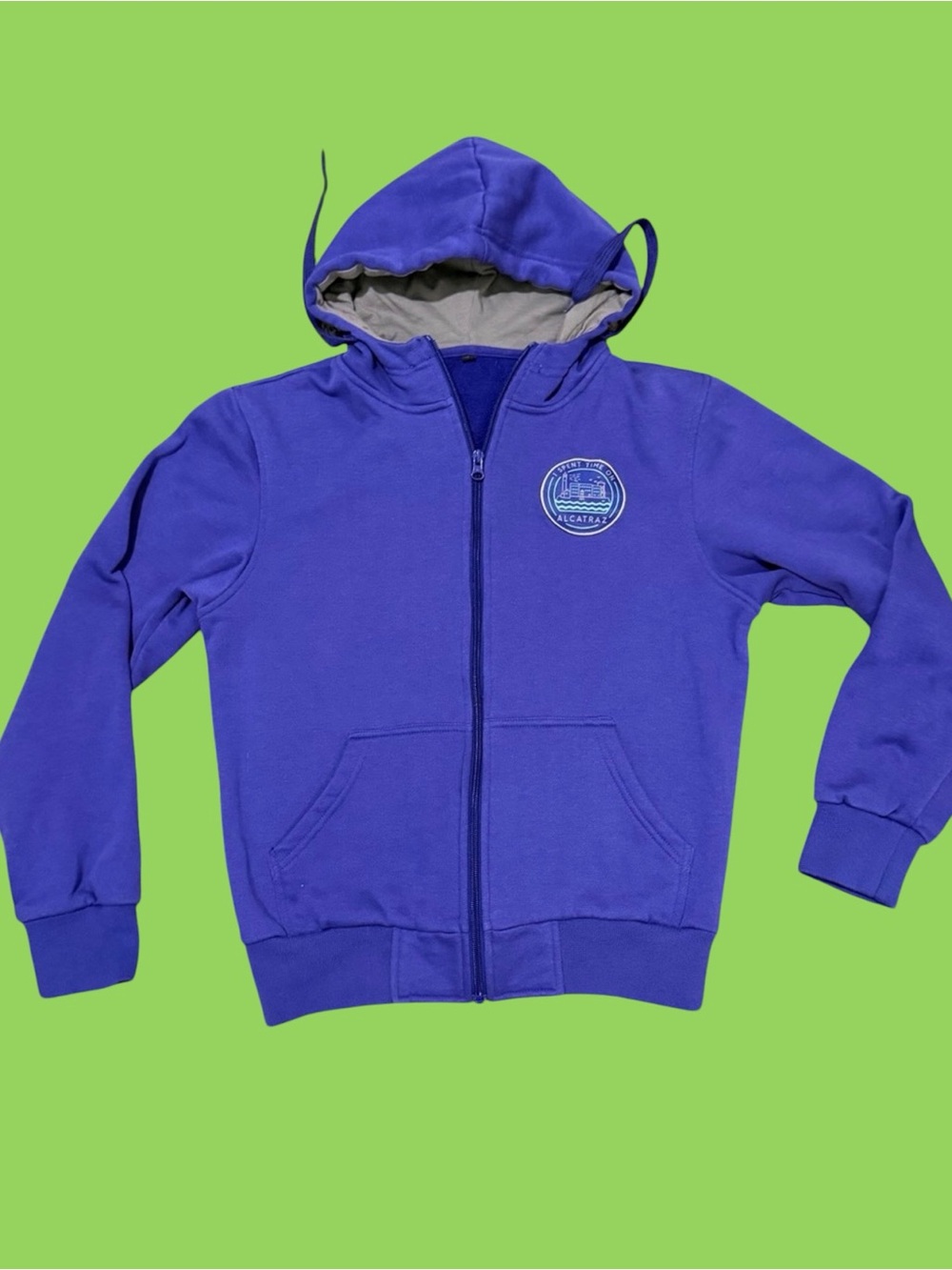Purple Blue Alcatraz Zip Hoodie Adult Small